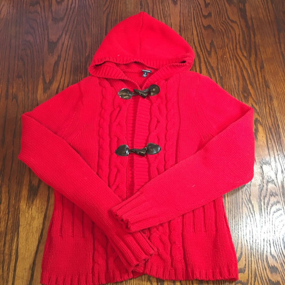 Rafaela Red Hooded Sweater
